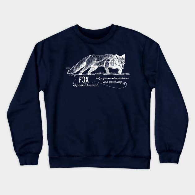 Spirit animal - Fox - white Crewneck Sweatshirt by mnutz